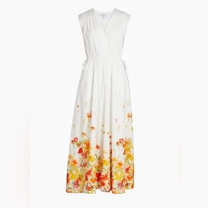 NWT Derek Lam White and Orange Floral Maxi Dress